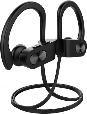 Redzoo Bluetooth Headphones V5.0,Running Headphones w/16 Hrs Playtime, Bass  HD Stereo Wireless Sports Earphones w/IPX7 Waterproof Earbuds in Ear for Workout, Gym w/CVC6.0 Noise Cancelling Mic Black