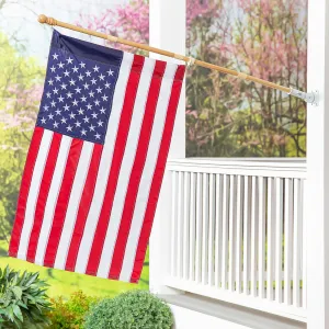 Risk-free returns Pole with Robust Wooden Flag 4KD American Flag