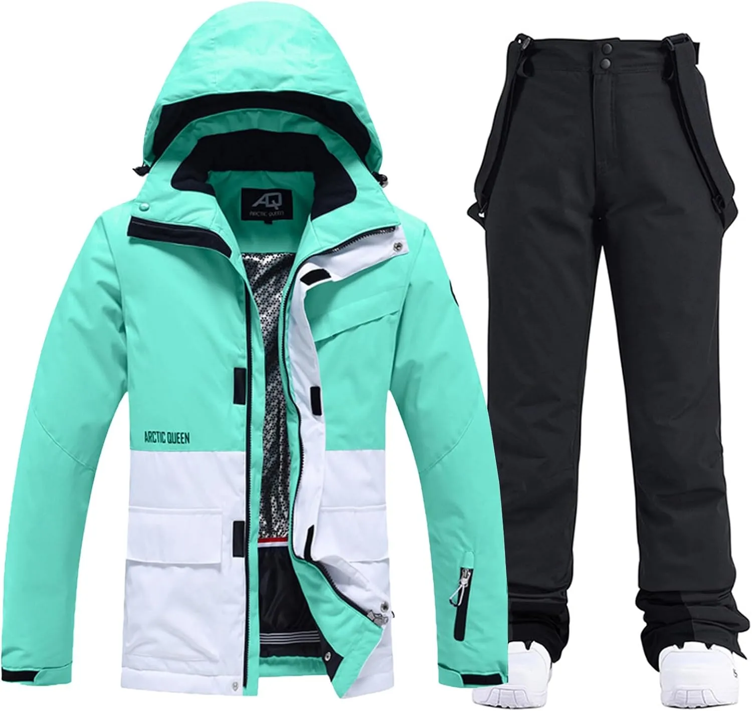 RIUIYELE Women's Ski Jackets and Pants Set Waterproof Insulated Snowsuit Winter Warm Skisuit Fashion Snowboarding Snow Coat