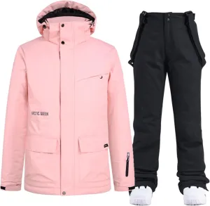 RIUIYELE Women's Ski Jackets and Pants Set Waterproof Insulated Snowsuit Winter Warm Skisuit Fashion Snowboarding Snow Coat