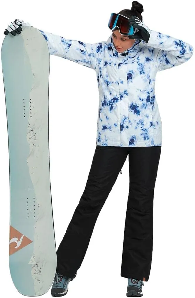 RIUIYELE Women's Ski Suit Windproof Waterproof Snowboard Colorful Printed Ski Jacket and Pants Set