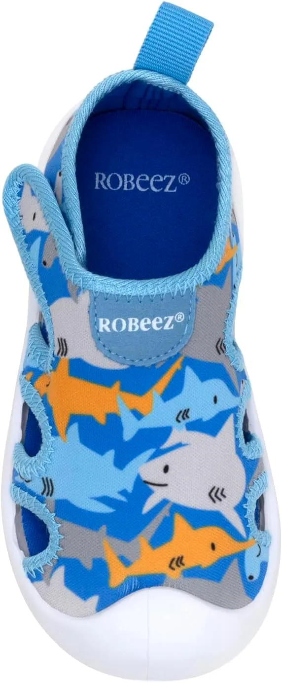 Robeez Kids Water Shoes Boys & Girls Slip Resistant Neoprene Aqua Shoes for Summer, Beach, Pool - Infant/Toddler, 12 Months - 3.5 Years