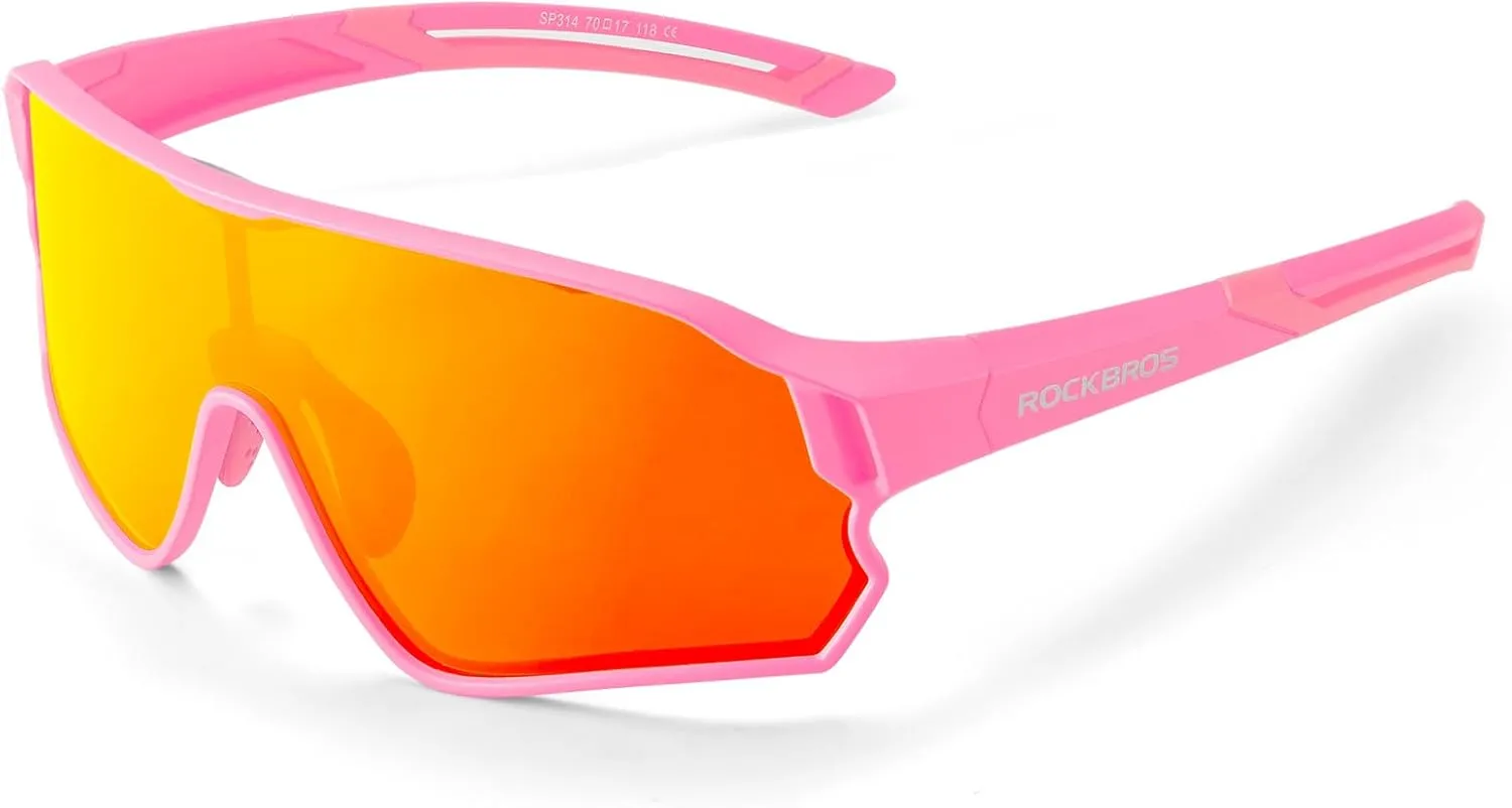 ROCKBROS Kids Polarized Sunglasses Cycling Glasses Sport Sunglasses UV400 Protection for Youth Boys Girls Age 8-14