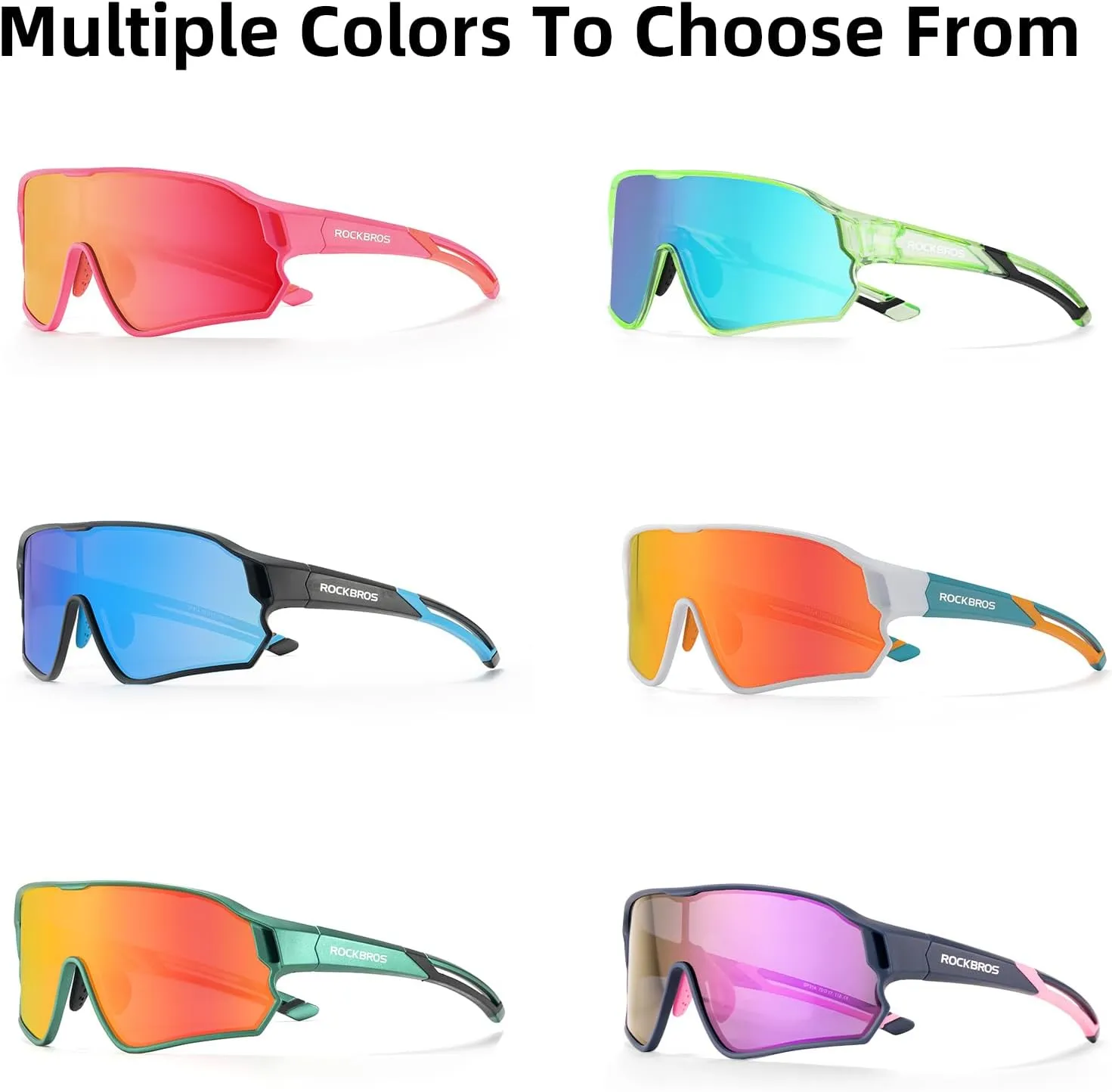 ROCKBROS Kids Polarized Sunglasses Cycling Glasses Sport Sunglasses UV400 Protection for Youth Boys Girls Age 8-14