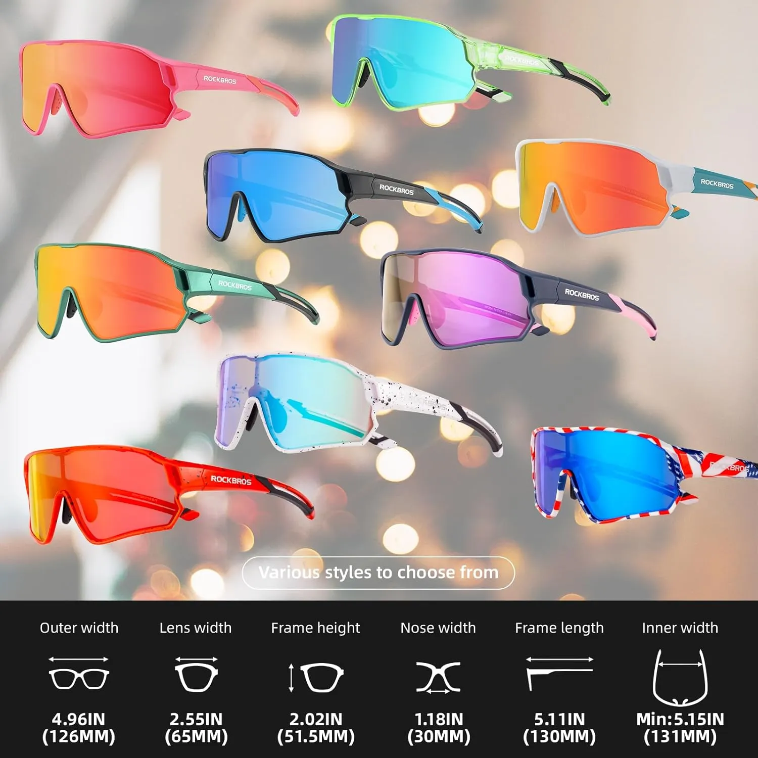 ROCKBROS Kids Polarized Sunglasses Cycling Glasses Sport Sunglasses UV400 Protection for Youth Boys Girls Age 8-14