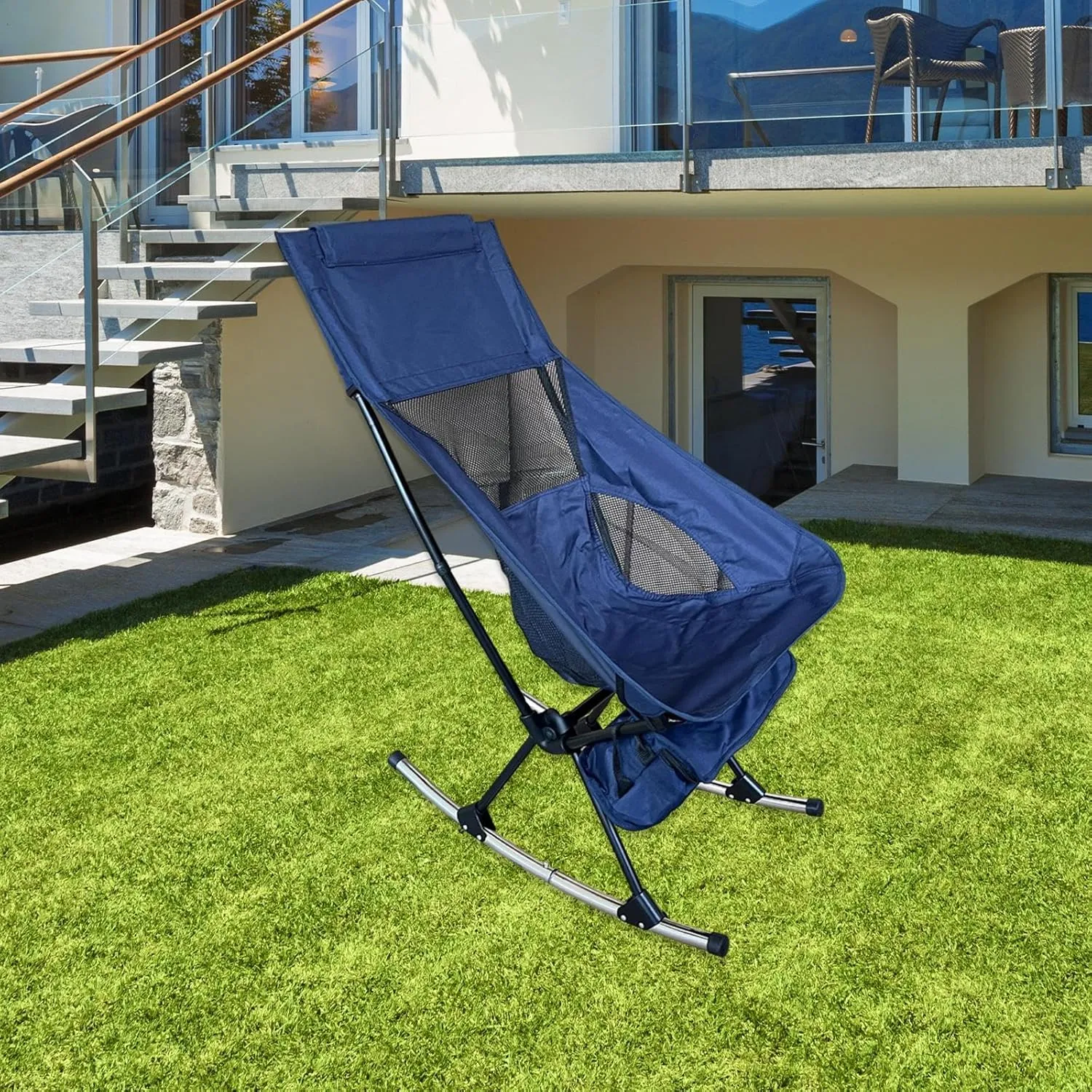 Rocking Camping Chair Rocker Stool Compact Supplies Folding Chair Swing Chair Seat for Cycling Outdoor Fishing Sports Picnic