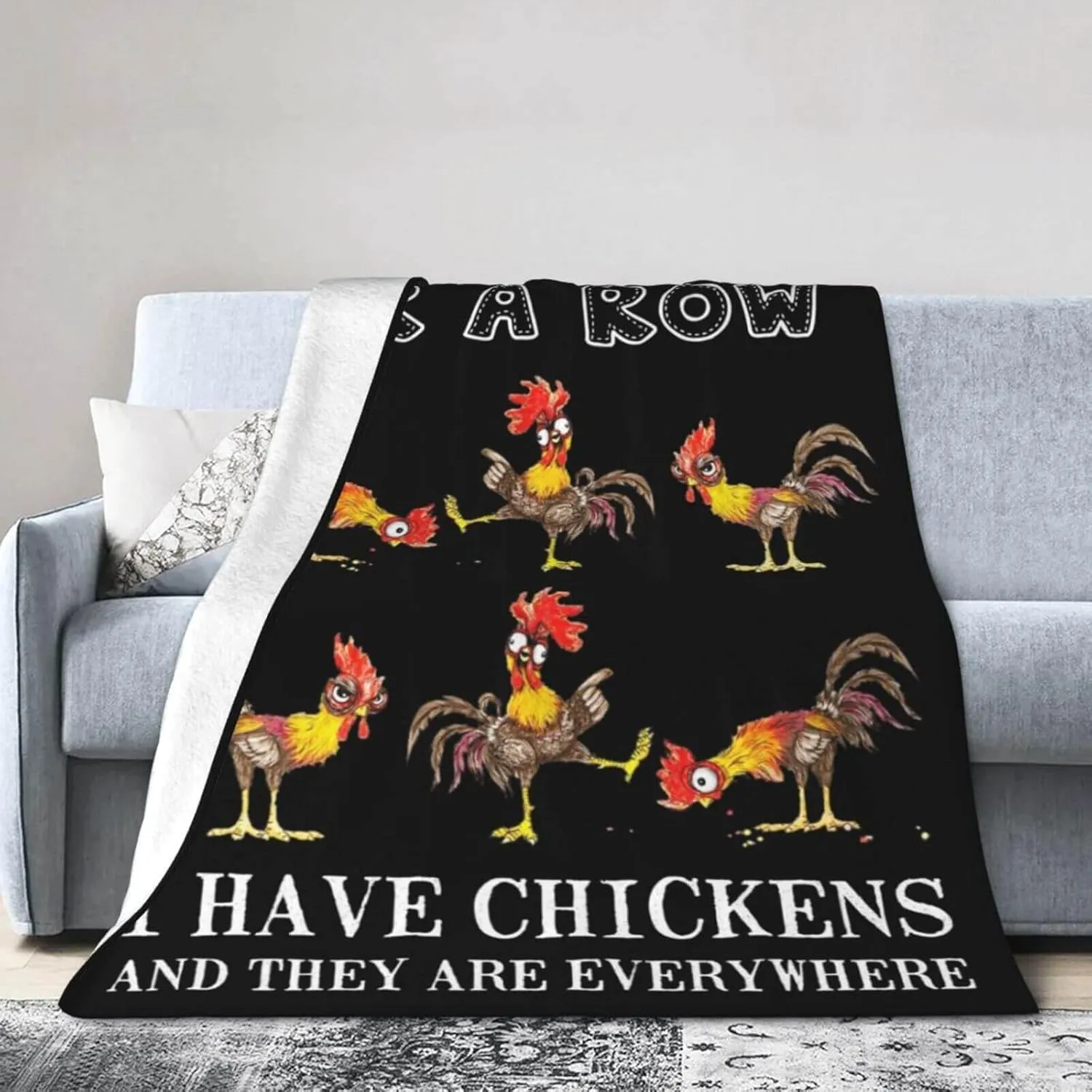 Rooster Chicken Blanket for Boys Girls, Cute Cock Chickens Themed Design Printed Throw Blankets for Kids Lap, Chair Sofa, Warm Soft Cozy Blanket, 40"x 50"