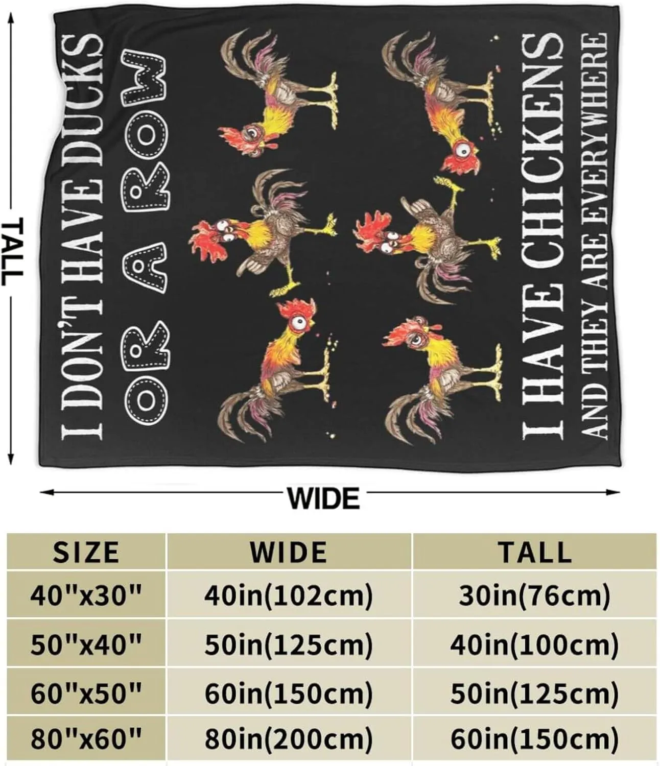 Rooster Chicken Blanket for Boys Girls, Cute Cock Chickens Themed Design Printed Throw Blankets for Kids Lap, Chair Sofa, Warm Soft Cozy Blanket, 40"x 50"