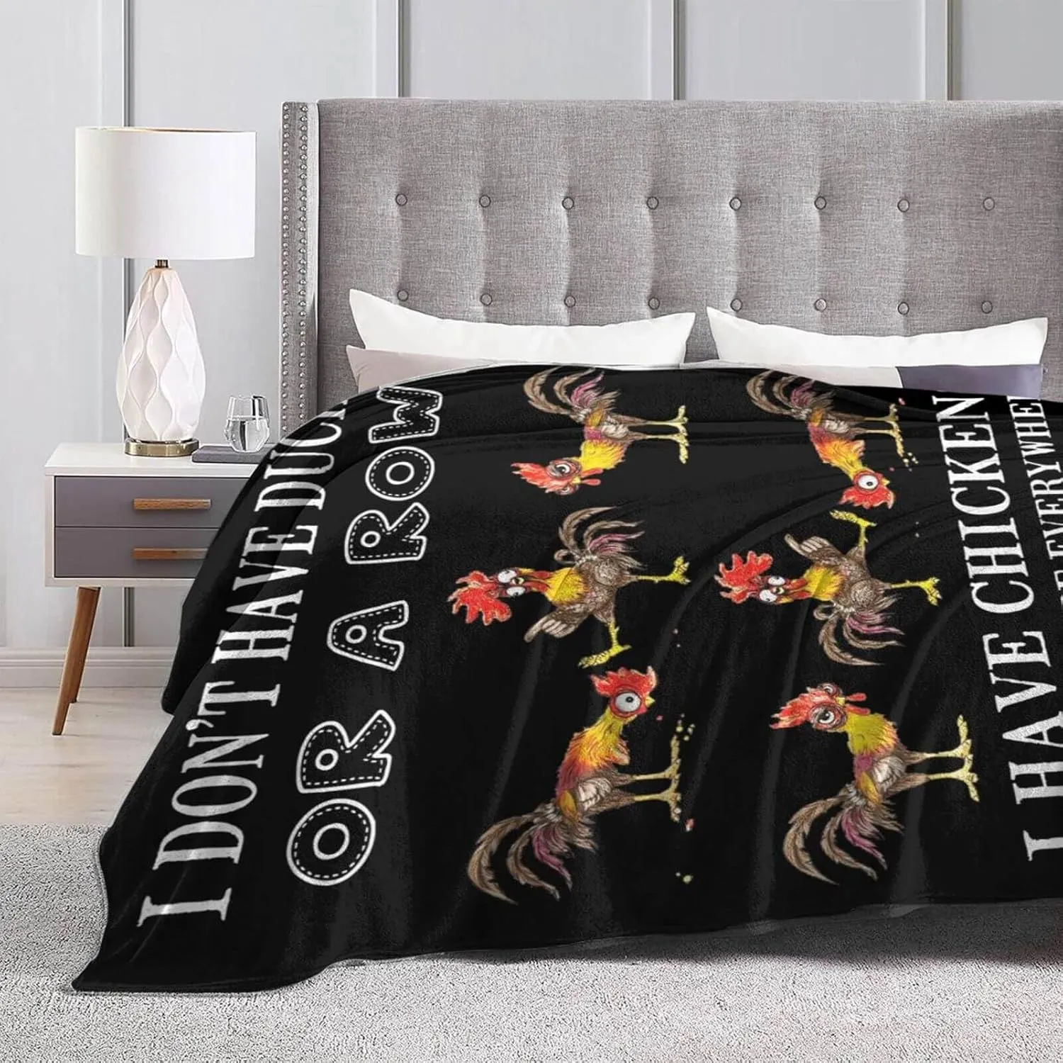 Rooster Chicken Blanket for Boys Girls, Cute Cock Chickens Themed Design Printed Throw Blankets for Kids Lap, Chair Sofa, Warm Soft Cozy Blanket, 40"x 50"