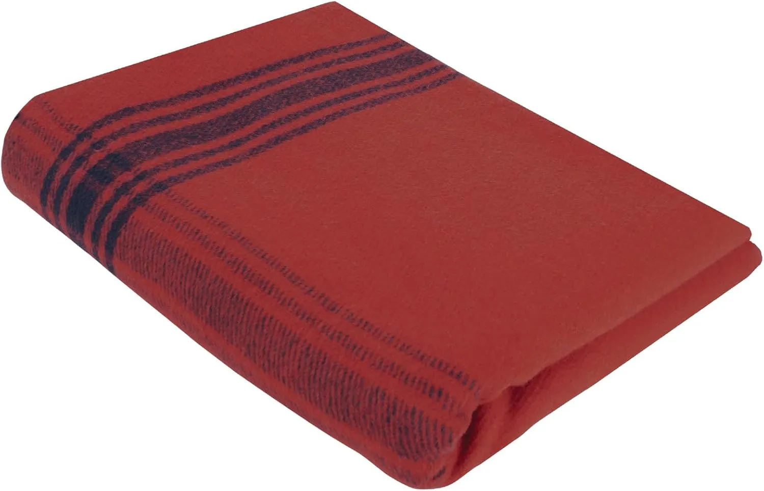 Rothco Striped Outdoor Wool Blanket – Heavyweight, Warm, and Comfortable – Emergency Blanket (Red/Navy Blue)