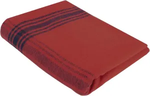 Rothco Striped Outdoor Wool Blanket – Heavyweight, Warm, and Comfortable – Emergency Blanket (Red/Navy Blue)