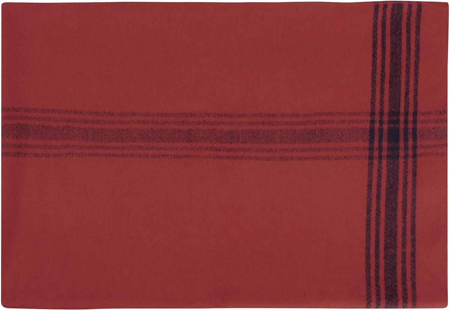 Rothco Striped Outdoor Wool Blanket – Heavyweight, Warm, and Comfortable – Emergency Blanket (Red/Navy Blue)