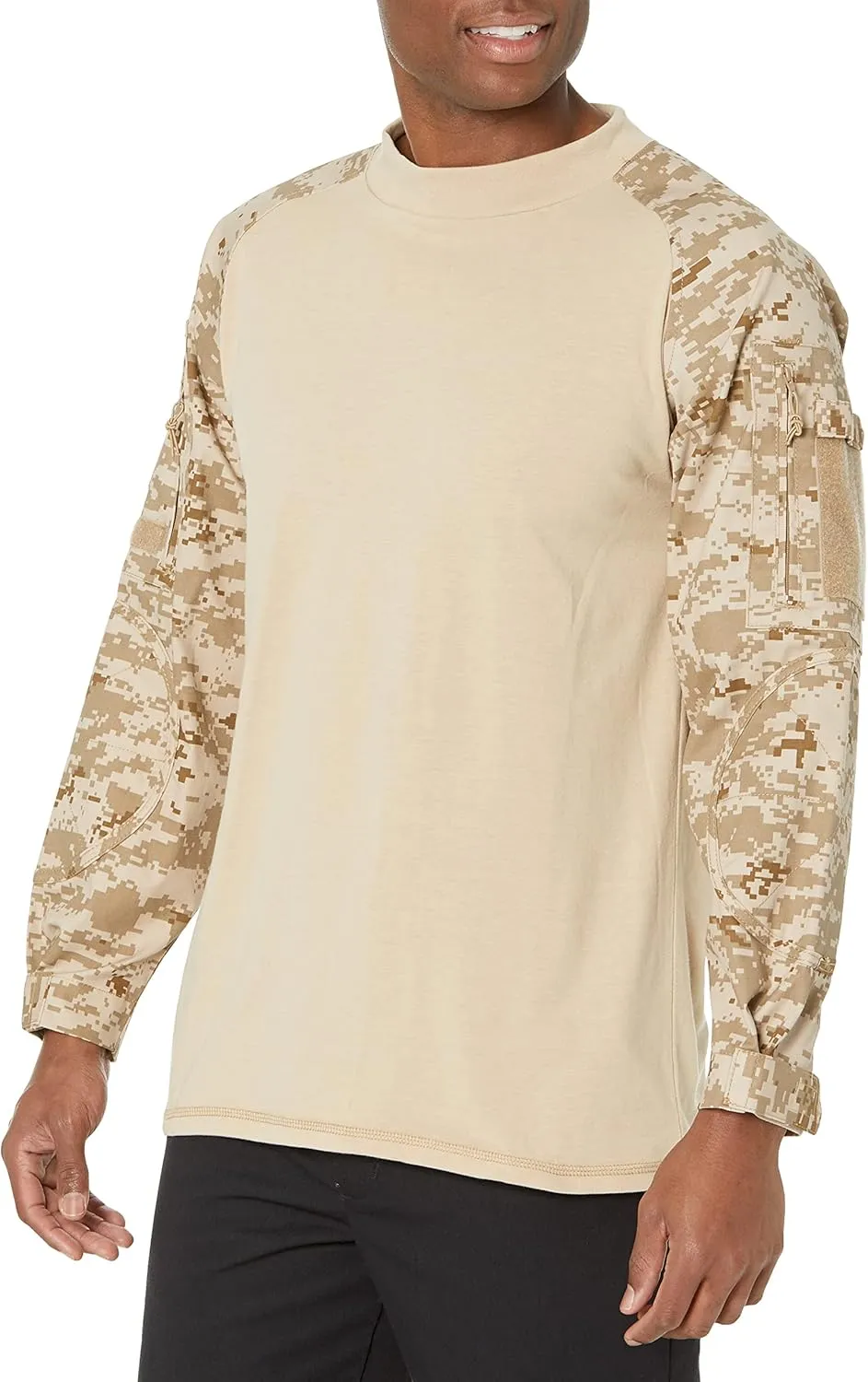 Rothco Tactical Combat Airsoft Shirt Lightweight Military Paintball Army Stretch Base Layer Top with Zip Pockets