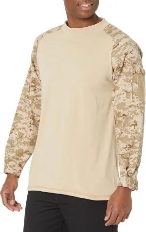 Rothco Tactical Combat Airsoft Shirt Lightweight Military Paintball Army Stretch Base Layer Top with Zip Pockets
