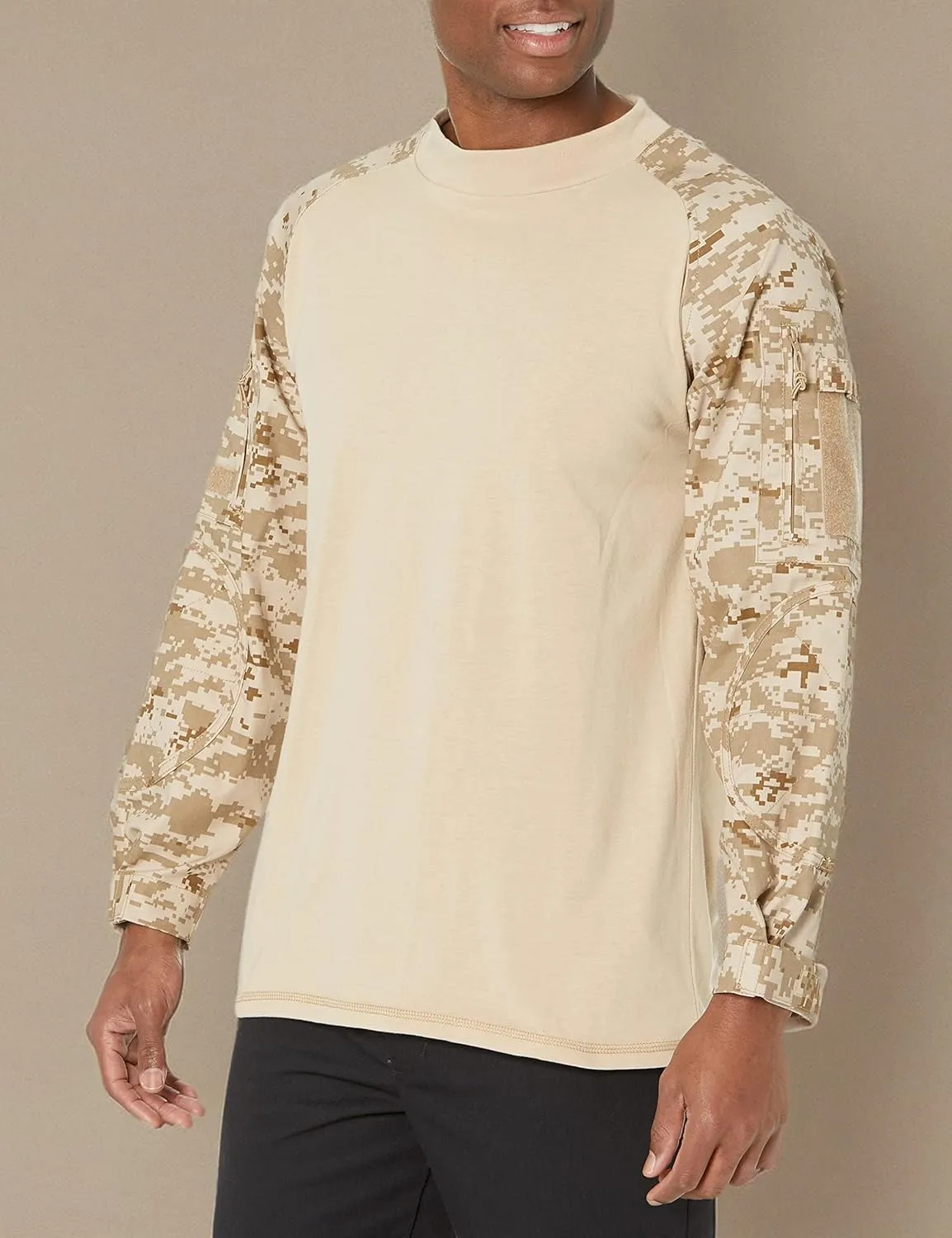 Rothco Tactical Combat Airsoft Shirt Lightweight Military Paintball Army Stretch Base Layer Top with Zip Pockets