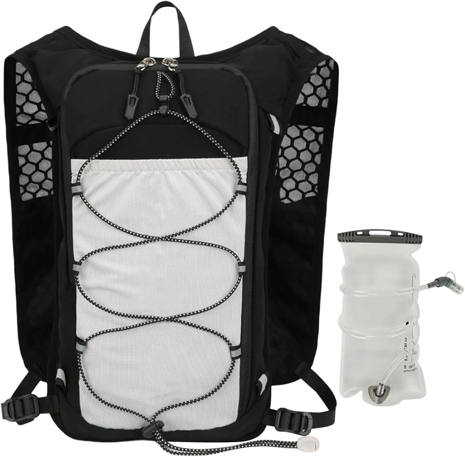 Running Hydration Pack | Reflective Lightweight Hydration Vest | Breathable Sports Bag with 1.5L Water Bladder for Women Outdoor Workout Riding Trekking Camping Fishing Travel