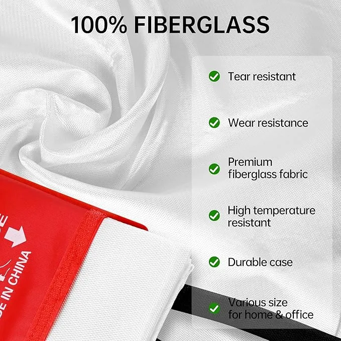 Safewayfire Emergency Fire Blanket - 4 Pack, 47'' x 47'' Fire Suppression Blanket for Kitchen, Fireproof Fiberglass Blanket for Home Safety, Swift Safe Fiberglass Fire Blankets