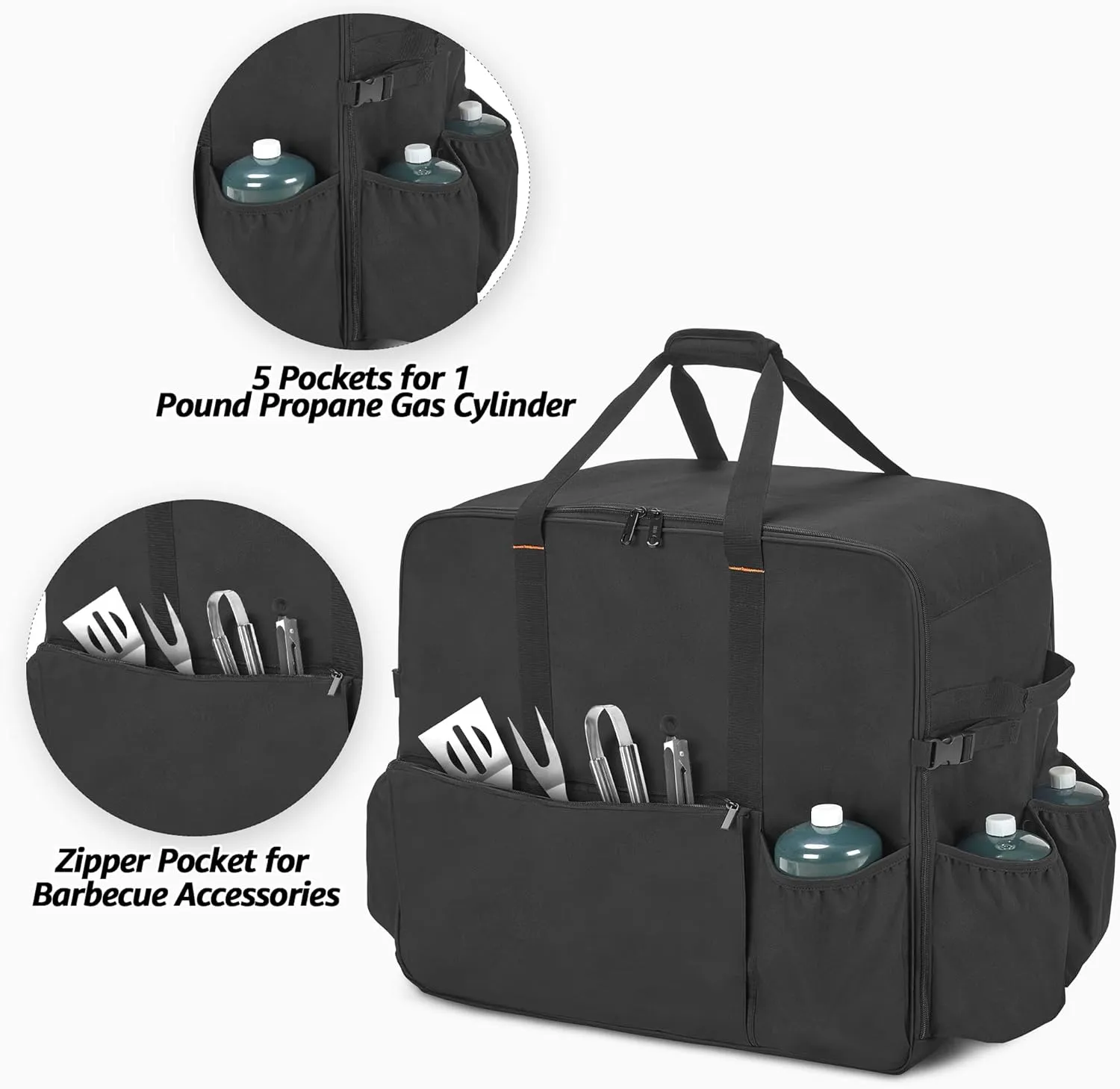 samdew 22 Inch Tabletop Griddle Carry Bag, Outdoor Grill Cover Compatible with Blackstone 22 Inch Tabletop Griddle with Hood, Portable Camping Grill Storage Case with Multi-Pockets, Bag Only