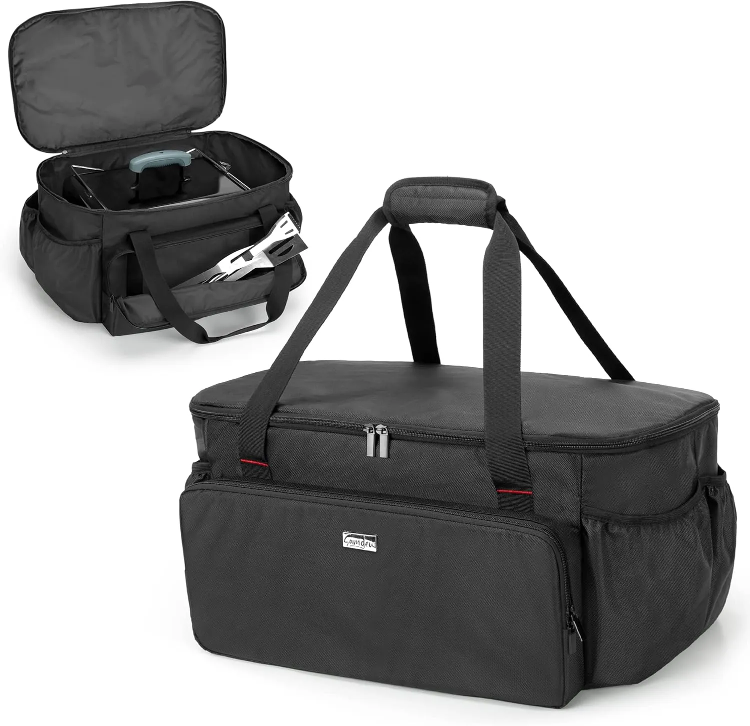 samdew Portable Grill Carry Bag Compatible with Weber 1141001 Go-Anywhere Gas Grill, Outdoor Camp Grill Cover Compatible with Weber 121020 Go-Anywhere Charcoal Grill, Bag Only (Patented Design)