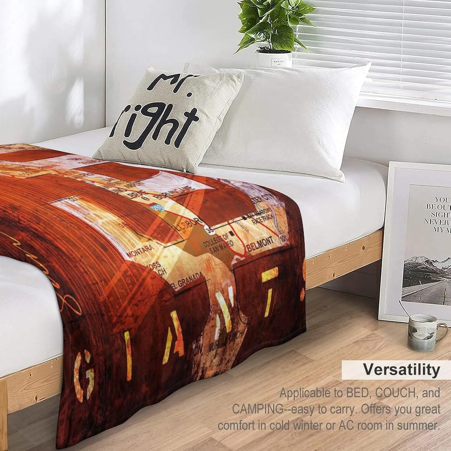 San Francisco City Baseball Blanket Soft Flannel Lightweight Outdoor Travel Blanket Living Room Bedroom Sofa Decoration Baseball Fan Gift 50x60 Inch