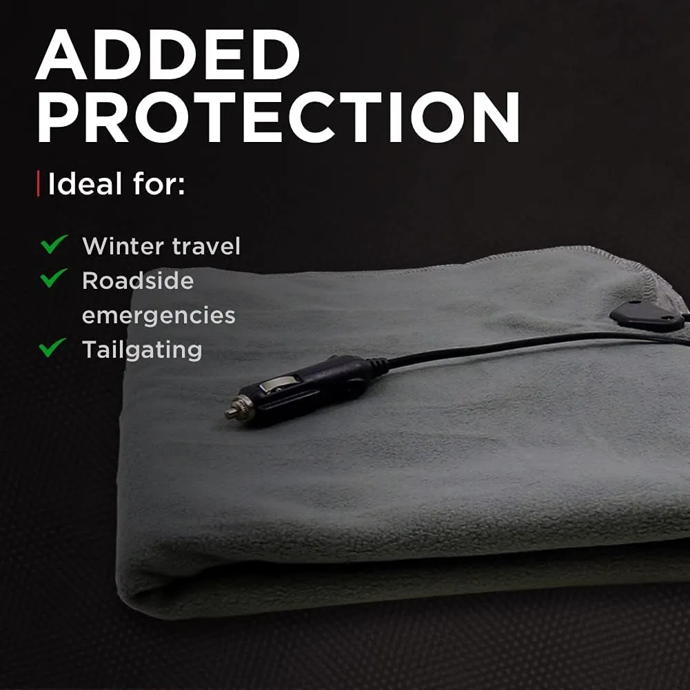Schumacher Electric Heated Polar Fleece Lap Blanket, SA877, 64 Inch Cord, for Emergencies, Road Trips, Camping, and Tailgating, Plugs into 12 Volt DC Accessory Outlet