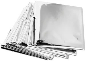 Science Purchase 20 Pack Emergency Mylar Thermal Blankets, 54" x 84", Silver,Large, 73MYLARPK20