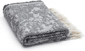 SE SOFTEXLY Throw Blanket, Machine Washable Fringes Wool Blanket, Cozy Soft Throw Blanket for Couch Bed Sofa, Camping Blanket for Survival, Emergency, Farmhouse Outdoor Blanket (59" x 60",Black)