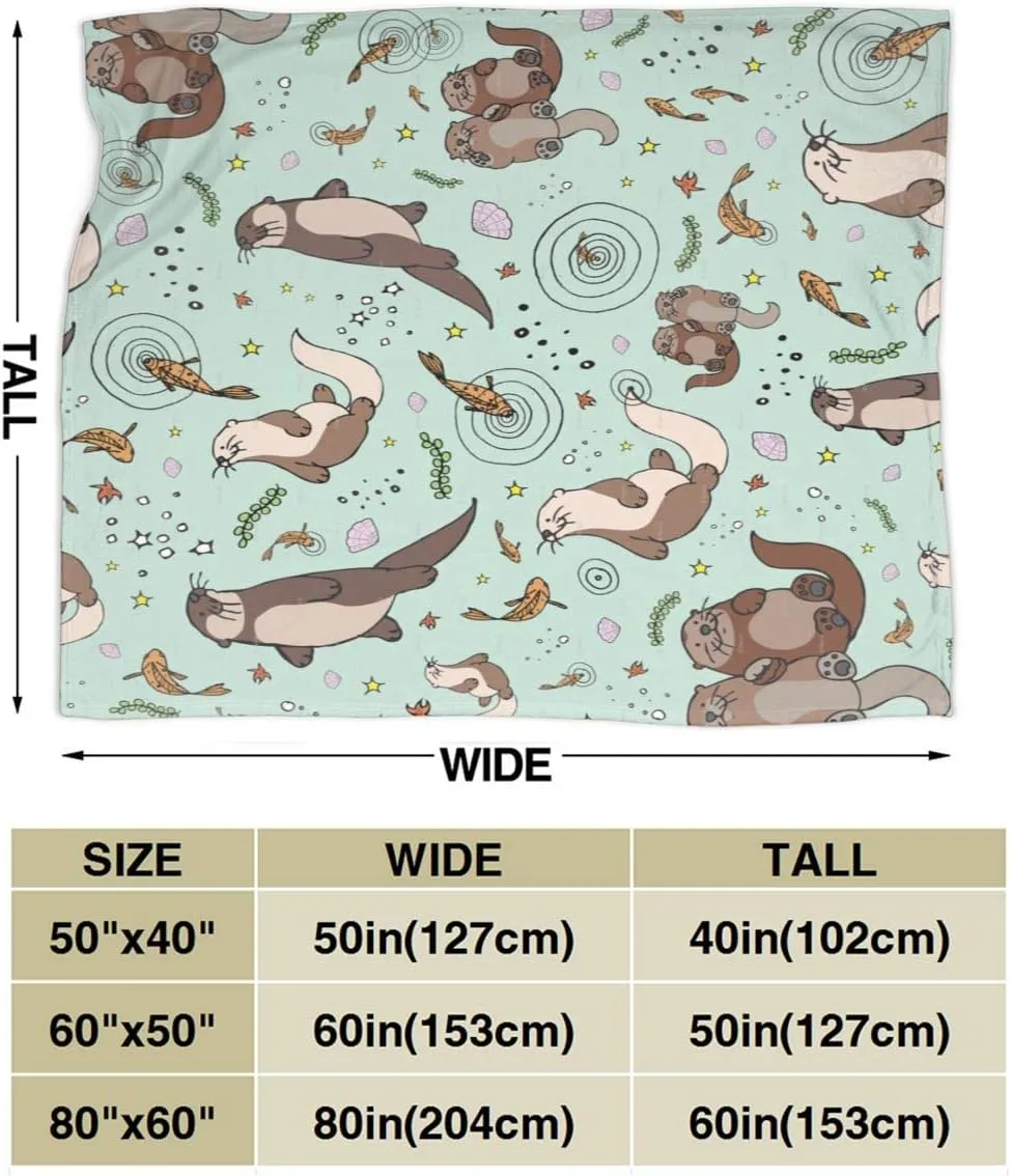 Sea Otters Micro Fleece Blanket Comfy Premium Flannel Fleece Blanket Comfortable Thermal Fleece Blankets Durable Pad Bed Cover Warm Sofa Blanket for All Season