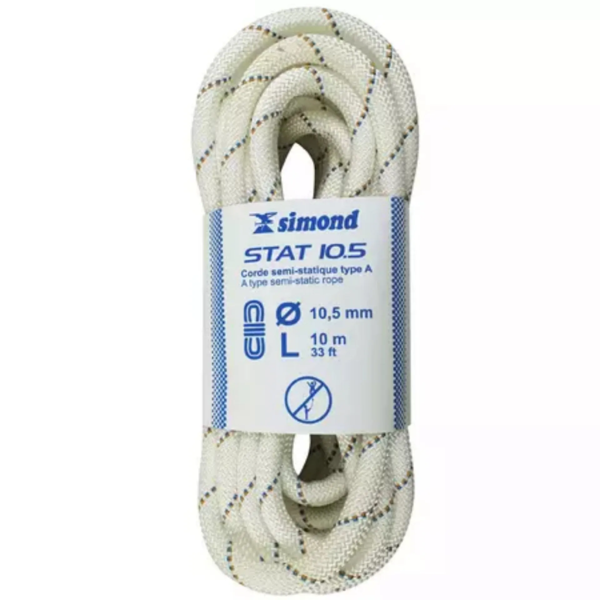 Semi-Static Rope 10.5 Mm X 10 M - Stat 10.5 White