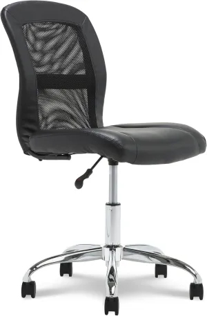 Serta Essential Armless DeskChair, Small Task Chair with Wheels, Breathable Mesh Back, SertaQuality Foam Cushion Seat for Comfort, Functional, Lightweight and Versatile, Black