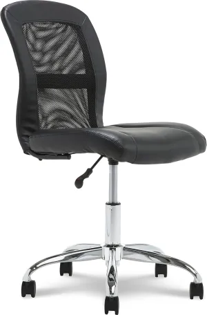 Serta Essentials Computer Chair, Ingenuity Black Faux Leather and Mesh