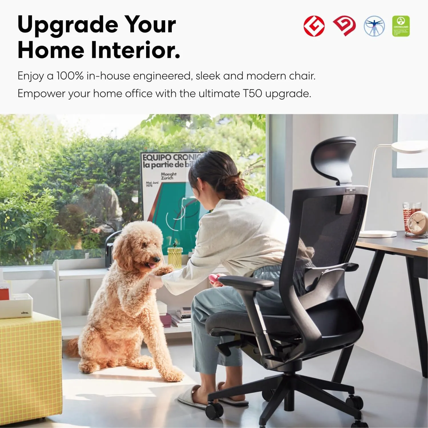 SIDIZ T50 Ergonomic Office Chair : High Performance Home Office Chair with Adjustable Headrest, Lumbar Support, 3D Armrest, Seat Depth, Mesh Back Computer Chair, Alternative Gaming Chair (Black)