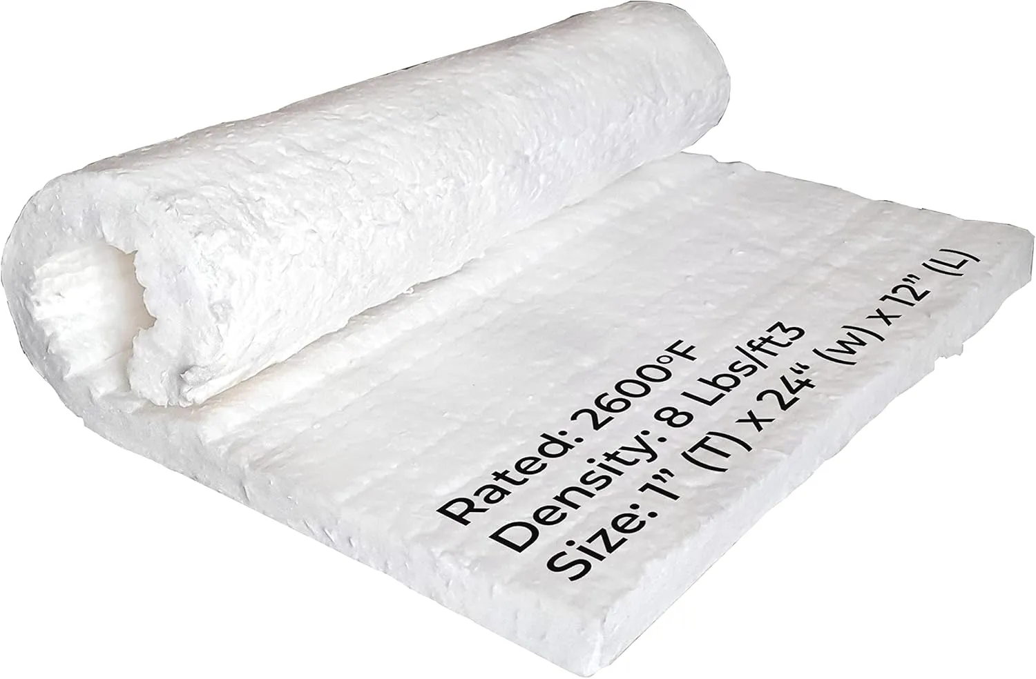 SIMOND STORE Ceramic Fiber Insulation Blanket, 1" Thick x 24" x 12" 2600F #8 Fireproof Insulation for Kilns, Forge, Furnace, Boiler, Chimney, Stove, Fireplace, Pizza Oven, Dishwasher, and More
