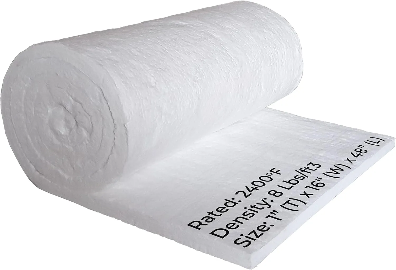 SIMOND STORE Ceramic Fiber Insulation Blanket - 8# Density 2400F- 1” Thick x 16” x 48” - High Temperature Insulation Blanket for Furnace Stove Fireplace Forge Chimney Pizza Oven Boiler Kiln Dishwasher