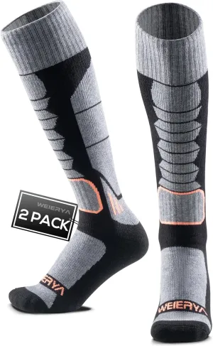 Ski Sock Merino Wool Ski Socks Mens Womens Skiing & Snowboarding Socks, Over The Calf