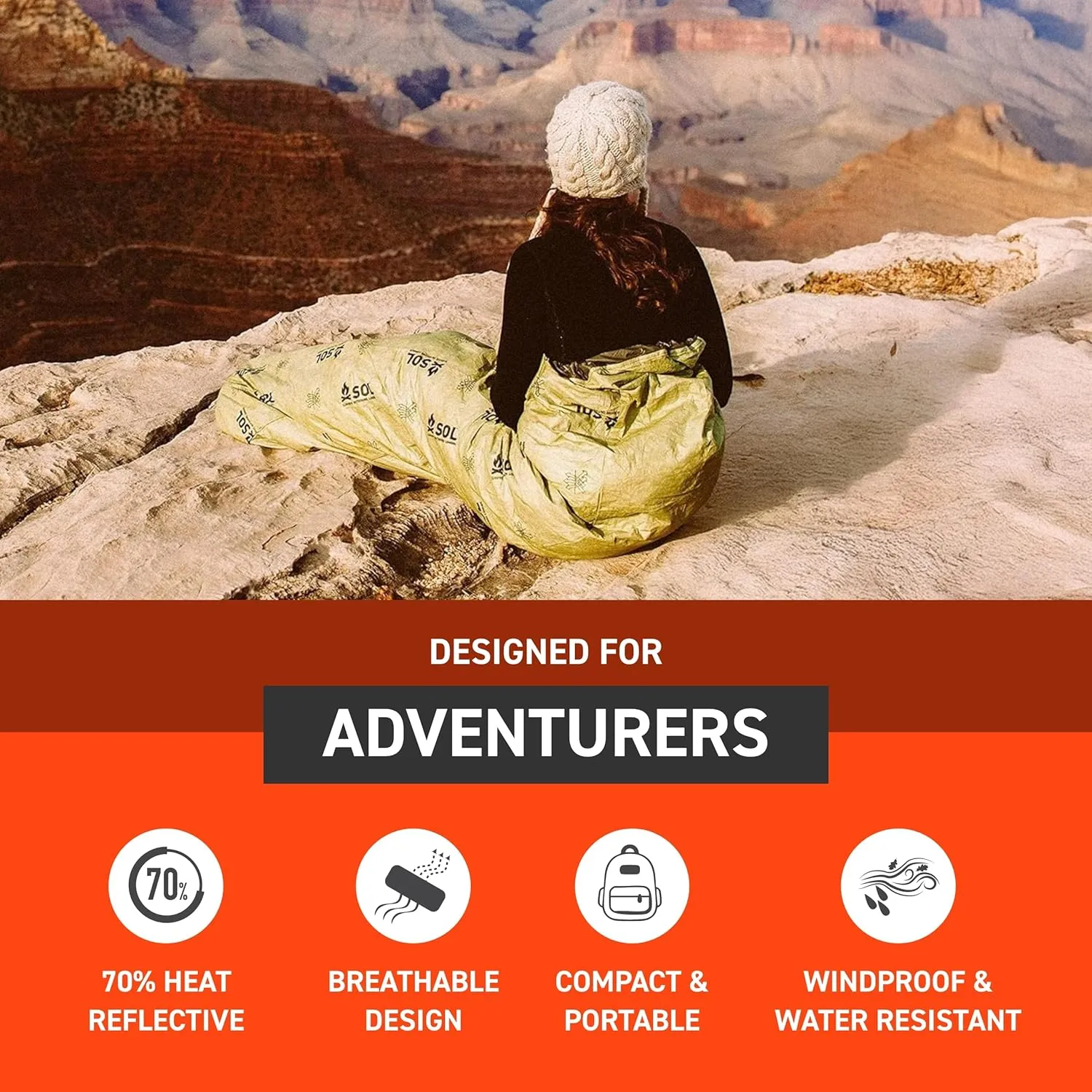SOL Escape Bivvy with Hood - Emergency Preparedness Blanket - Reflects Up to 70% Body Heat - Outdoor Survival Bivvy - Water Resistant - Durable & Breathable - Winter Camping Supplies - Green