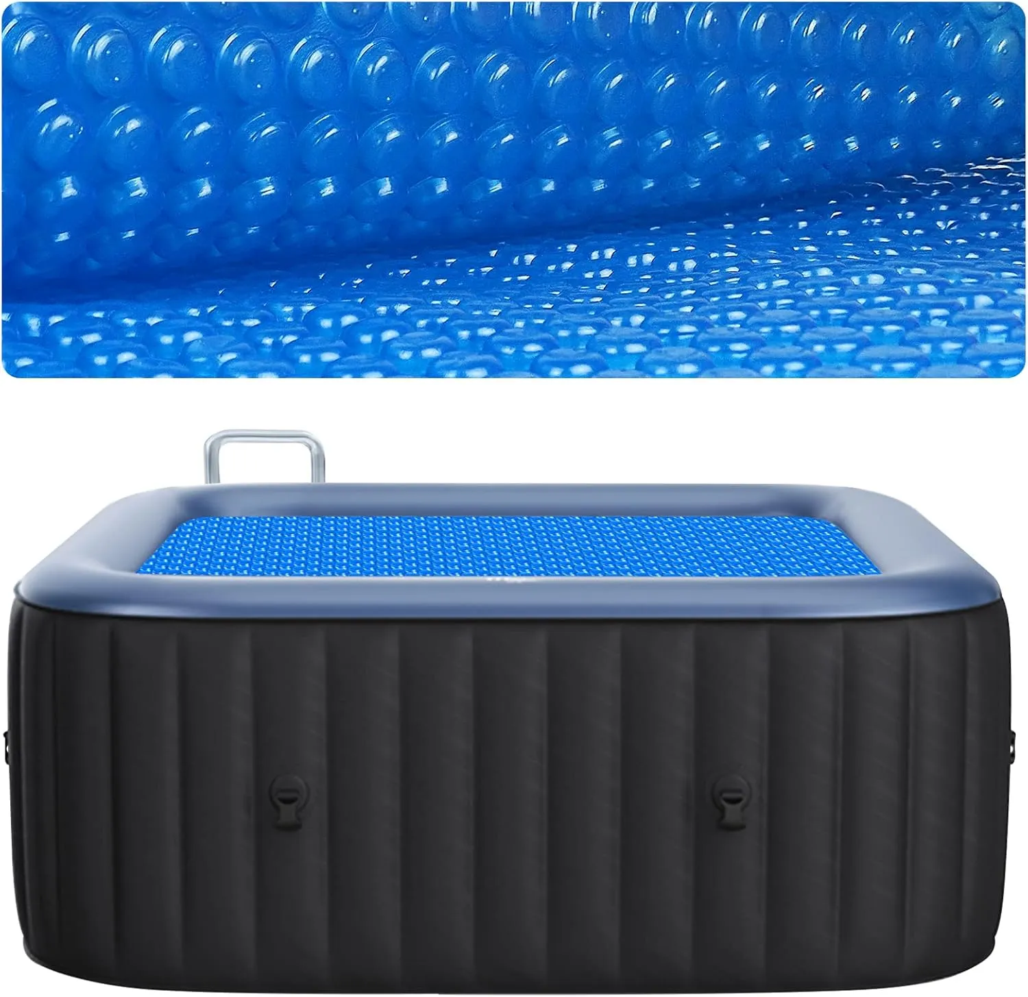 Solar Hot Tub Spa Bubble Cover Blanket for 6 7 Ft Square Inflatable Hot Tub Spa Pool Thermal Insulation Floating Bubble Wrap Covers Blankets(7 x 7 Ft)