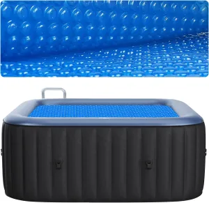 Solar Hot Tub Spa Bubble Cover Blanket for 6 7 Ft Square Inflatable Hot Tub Spa Pool Thermal Insulation Floating Bubble Wrap Covers Blankets(7 x 7 Ft)