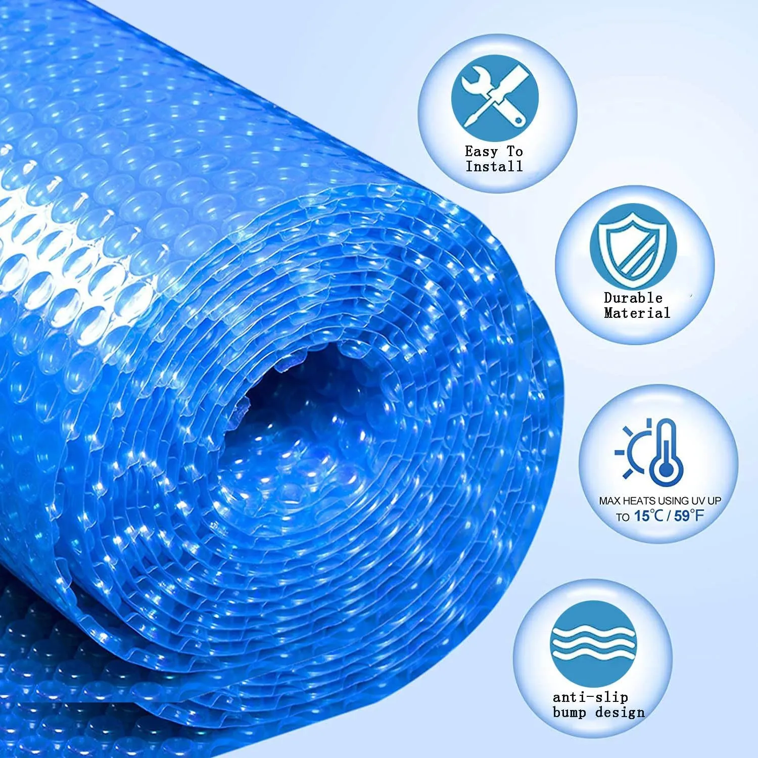 Solar Pool Covers Blankets, Round Solar Pool Cover for Above Ground and In Ground Pool Round Swimming Pools, Solar Pool Hot Tub Floating Thermal Blanket Dustproof Cover (6 Ft)