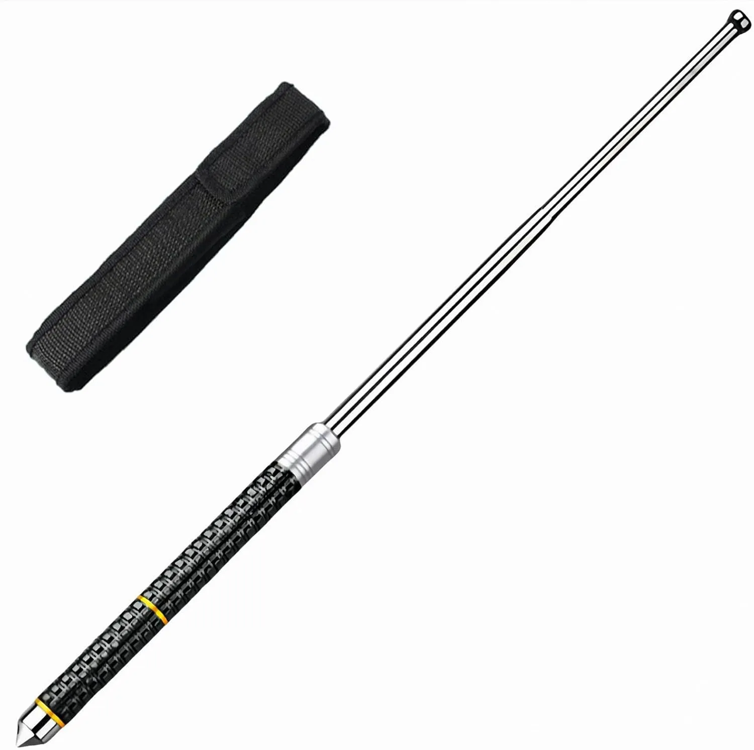 Solid Telescopic Three-Section Pole, Outdoor Swing Stick, Window Break, Portable Trekking Pole, Solid, Alloy Steel, Comfortable and Firm Grip
