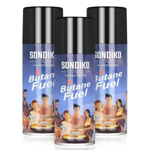 Sondiko Butane Refill, Premium Butane Fuel Canister, Premium Quality Fuel for Jet Flame Lighters and Torches(3 Can)