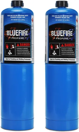 Standard Propane Gas Cylinder Welding Canister Brazing Soldering Fuel Propane Gas Tank for HVAC Plumbing Cooking Grilling Gardening and Camping(Pack of 2)