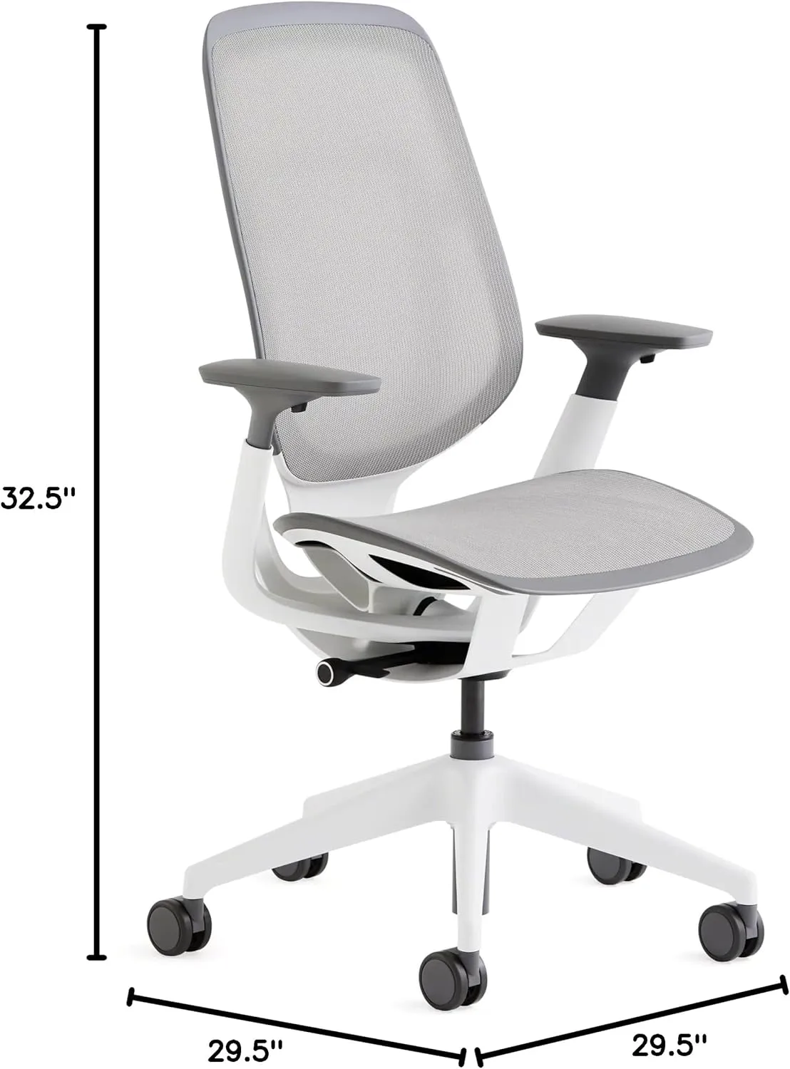 Steelcase Karman Mesh Ergonomic Desk Chair - Adjustable Desk Chair - 4 Points of Adjustability - Lumbar Support - Seagull Frame & Platinum Mesh