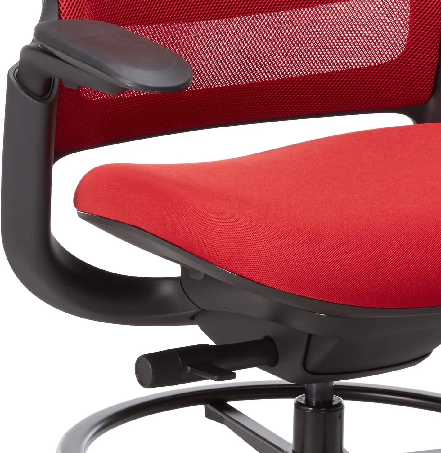 Steelcase Series 1 Stool Chair, Graphite Frame with 3D Microknit Fabric (Scarlet)
