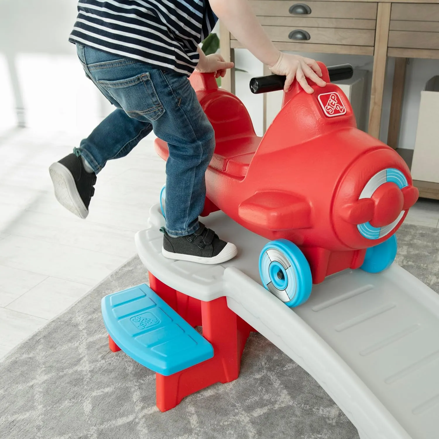 Step2 Sky Rider Up & Down Roller Coaster Kids Ride On Toy, Push Car, Indoor/Outdoor Playset, Made of Durable Plastic, Max Weight 50 lbs., for Toddlers 2-5 Years Old