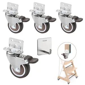 Stokke Tripp Trapp High Chair Booster Base Wheel Kit with Safety Locks, 360° Rotation, Counter Height Riser & Universal Boost Seat Replacement Parts (4 Pcs)​