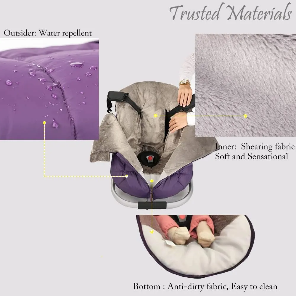 Stroller Footmuff - Universal Winter Thicken Bunting Sleeping Bag, Water Repellent Cover, Shearing Blanket, Fits All Pushchair/Pram/Car Seats with Warm Hand Gloves/Warmmuffs