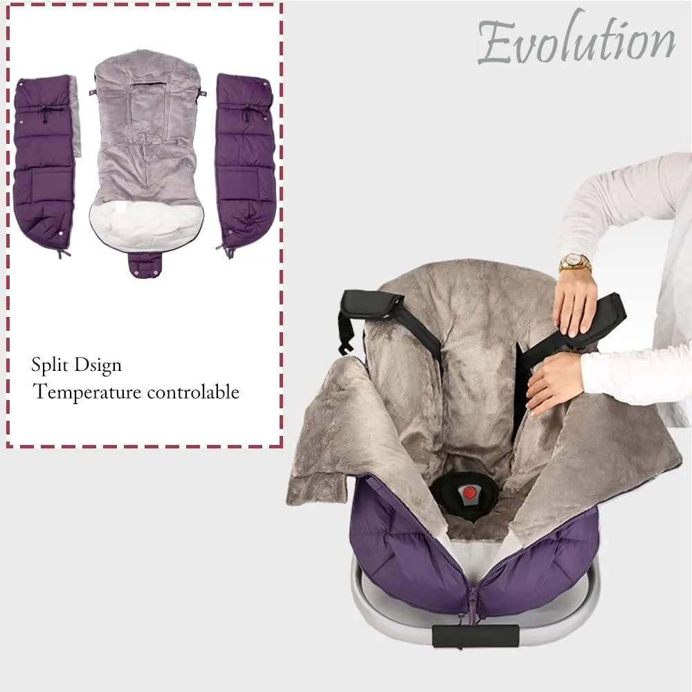 Stroller Footmuff - Universal Winter Thicken Bunting Sleeping Bag, Water Repellent Cover, Shearing Blanket, Fits All Pushchair/Pram/Car Seats with Warm Hand Gloves/Warmmuffs