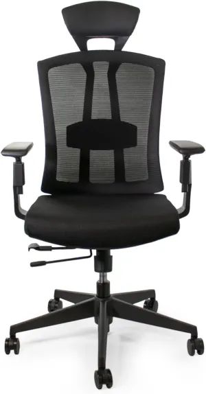 SUNLINE Ergo Plus Ergonomic Office Chair - Desk Chair, Mesh Computer Leatherette Headrest, Memory Foam Seat, and Smooth Casters - Adjustable Lumbar Support, Home Office - Black, 330 lbs