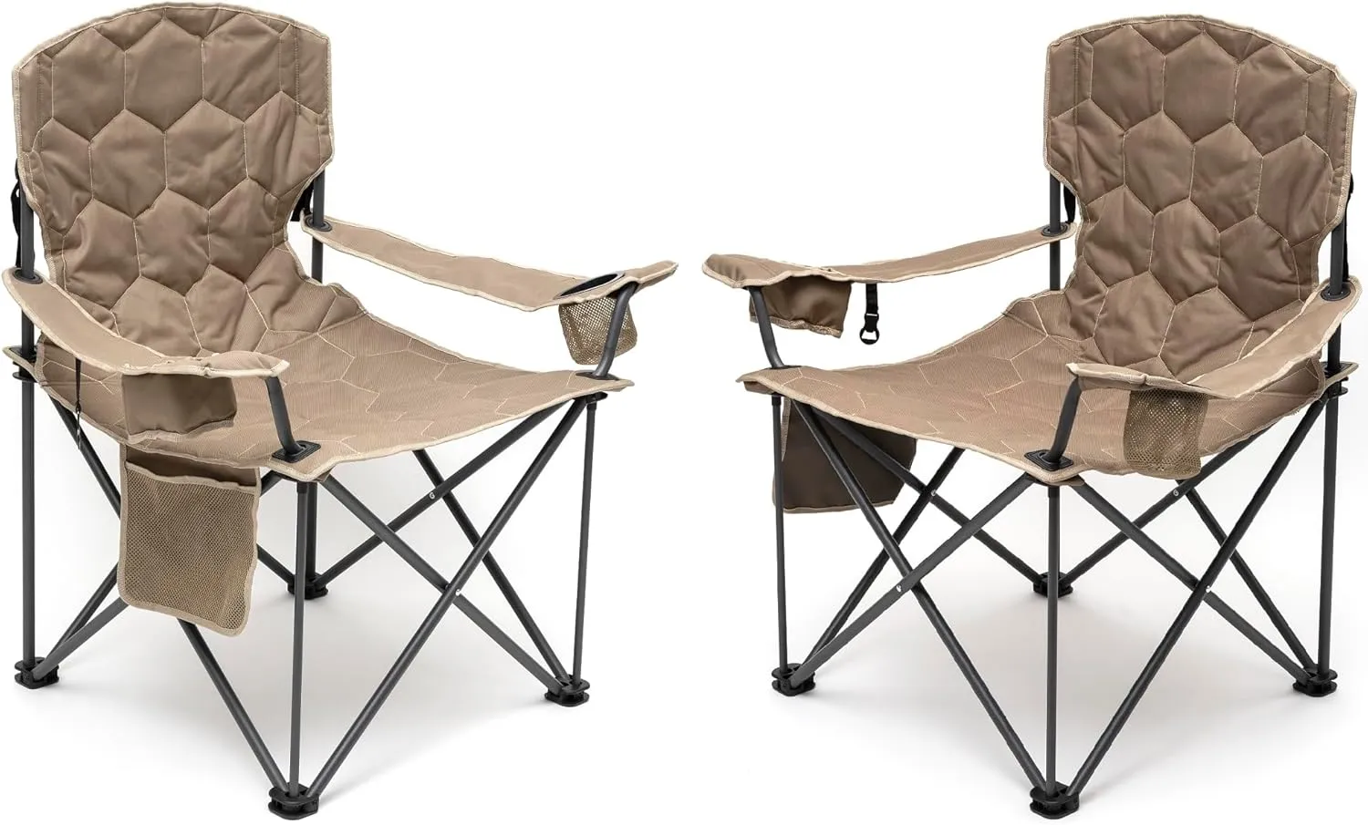 SUNNYFEEL XXL Oversized Camping Chair Heavy Duty 500 LBS for Big Tall People Above 6'4 Padded Portable Folding Sports Lawn Chairs with Armrest Cup Holder & Pocket for Outdoor/Travel/Picnic/Camp